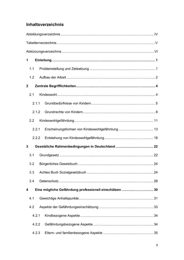 Inhaltsverzeichnis Bewertungs- und Entscheidungsprozesse bei Kindeswohlgefährdung