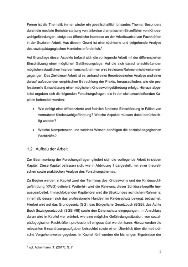 Einleitung Bewertungs- und Entscheidungsprozesse bei Kindeswohlgefährdung 2