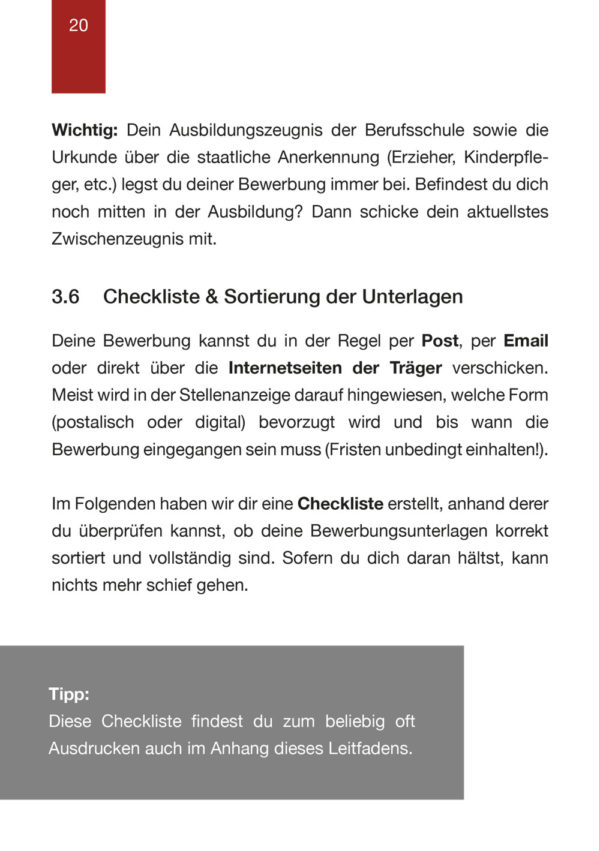 Bewerbung Erzieher Tipps Leitfaden Checkliste